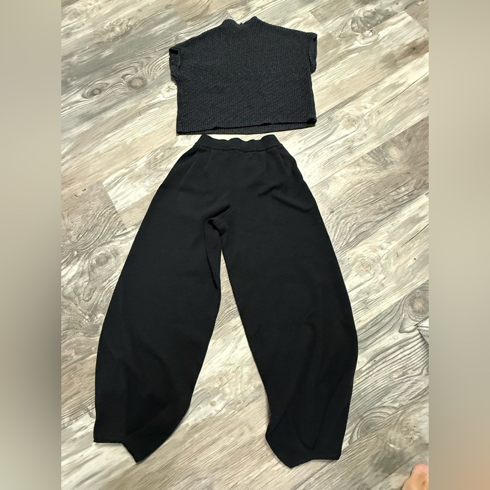 Free People Freya Sweater Set in Black Charcoal Combo - Picture 9 of 9